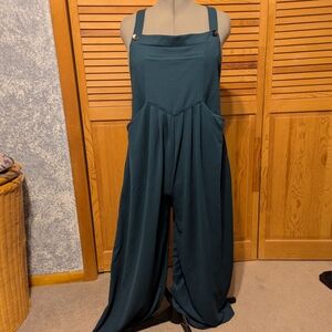 HALARA Deep Teal Wide-Leg Jumpsuit